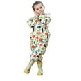 thumbnail image 3 of Kids Puddle Suit Boys Girls All in One Waterproof Raincoat Hooded Lightweight Rainsuit Portable Breathable PVC Transparent Hat Brim Zipper Hiking Child Unisex Rainwear 5-7 Years YELLOW, 3 of 7