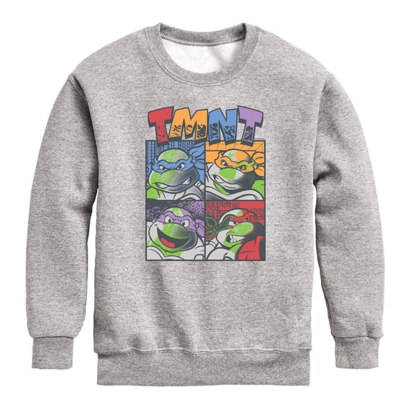 Teenage Mutant Ninja Turtles - Grunge Grid - Youth Boys Crew Fleece Sweatshirt