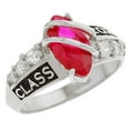 thumbnail image 2 of JackAni 10k White Gold Simulated Ruby July Birthstone 2026 Class Graduation Ring - Size 10.50, 2 of 5
