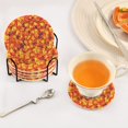 thumbnail image 5 of Haosy Set of 6 Drink Woven Coaster with Holder Heat Resistant Non-Slip Bar Coasters 4 Inches Lava Pixel Art, 5 of 7