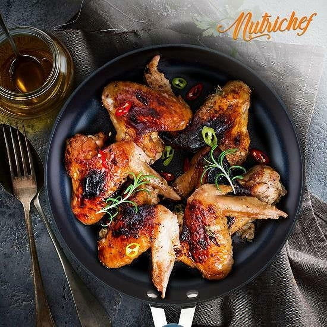 NutriChef 11'' Large Fry Pan - Non-Stick High-Qualified Kitchen Cookware