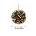 thumbnail image 2 of DIY Diamond Art Painting Christmas Wooden Ornaments Kit (Set of 6), Round Christmas decorations | Special-Shaped Gem & Pearl Hanging Craft Decor with Twine for Holiday Window Christmas Tree Home, 2 of 6