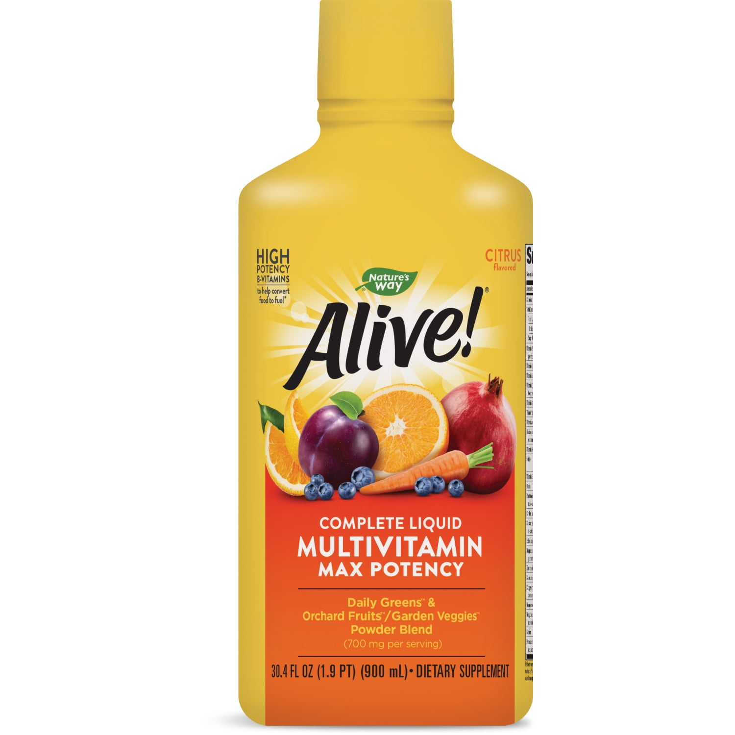 Nature's Way Alive! Max Potency Liquid Multivitamin, Antioxidants, FoodBased Blends, 30.4 Fl Oz