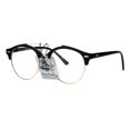 thumbnail image 1 of Mens Retro Hipster Half Horn Rim Clear Lens Eyeglasses Black Gold, 1 of 4