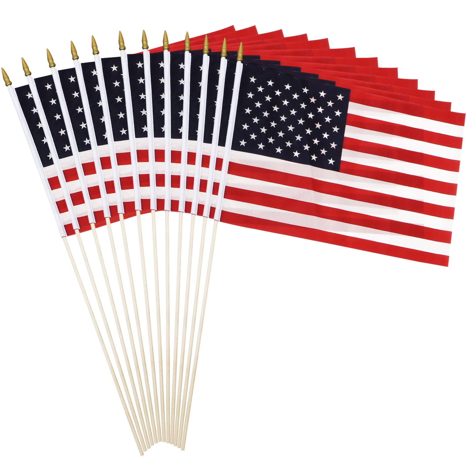 Anley USA Stick Flag - 18&quot; x 12&quot; Handheld America Gravemarker Stick