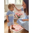 thumbnail image 5 of BemeyourBBs Toddler Baby Boy Mothers Day Outfits Cute Infant Boys Summer Clothes Short Sleeve Lapel Neck Letters Embroidery Tops and Plaid Shorts Set, 5 of 9
