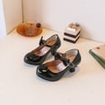 thumbnail image 3 of Girls Slip On Leather Dress Shoes Kitten Low Heel Mary Jane Shoes Kids Party Wedding Princess Shoes, 3 of 6