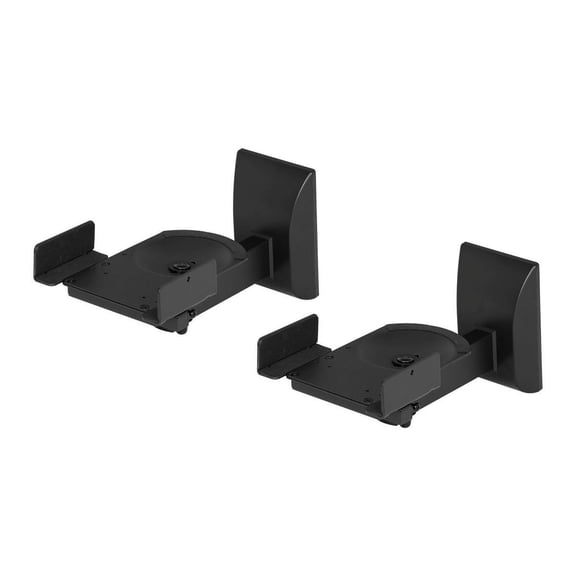 Monoprice Universal Bookshelf Speaker Wall Mount Brackets, Swivel, Tilt, Dual Side Clamping, Large Bookshelf/Surround Sound Speakers up to 55 lbs., Pair