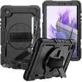 thumbnail image 1 of Timoom Samsung Galaxy Tab A7 Lite Case 8.7 inch 2021(SM-T220/T225), with Screen Protector Pencil Holder Kids Shockproof Rugged Silicone Cover 360 Stand Hand Strap for Galaxy Tablet A7 Lite,Black, 1 of 7