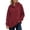 Wine, variant on Women's Half Snap Hoodie Pullover Sweatshirt Long Sleeve Oversized Casual Fall Top with Button Placket Detail Womens Oversized Sweatshirts with Snap Button