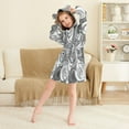 thumbnail image 3 of FORMRS Niños Bathrobe Unisex Hooded Robe Soft Plush Pajamas Sleepwear, Size 2-3T, Black Roses, 3 of 7
