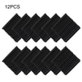thumbnail image 4 of Billuyoard 12 piezas de sala de Piano retardante de llama PU bloque absorbente de sonido oficina en casa Panel de reducción de ruido insonorizado Decoración del hogar Negro, 4 of 6