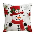 thumbnail image 2 of Christmas Snowman Throw Pillow Cover 18 X 18,Christmas Decorations Winter Holiday Decor Throw Cushion Case,Christmas Decorative Pillow Cases with Soft Fabric Hidden Zipper for Home Decor, 2 of 6