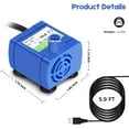 thumbnail image 4 of Cat Water Fountain Pump, Pet Fountain Replacement Pump Motor for Round, Cubic, Flower Cap, Ceramic, Stainless Steel Cat Water Dispenser (USB Plug+LED Light), 4 of 8