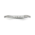 thumbnail image 4 of Solid 14k White Gold Diamond Contoured Curved Notched Wedding Band Ring Size 7 (.144 cttw.), 4 of 8