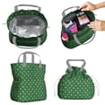 thumbnail image 2 of Green Christmas Snowflake Pattern Drawstring Lunch Bag Women - Drawstring Lunch Bag Insulated for Work Office - Stain-Resistant Large Lunchbags for Women with Multi-Pockets, 2 of 6