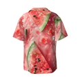 thumbnail image 4 of Balery Refreshing Watermelon Slices Men's Casual Button Down Shirt Short Sleeve Textured Summer Cuban Beach Shirts-XX-Large, 4 of 7