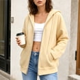 thumbnail image 4 of Women's Full Zip Hoodie Drop Shoulder Long Sleeve Oversized Sweatshirt with Pockets Casual Outerwear, 4 of 8
