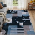 thumbnail image 3 of MICGEEK 6x9 Washable Area Rugs for Living Room, Modern Geometric Printed Rug, Vacuum-Friendly, Non Slip Indoor Rug for Bedroom Dining Room Home Decor Carpet, Charcoal Blue, 3 of 9