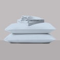 thumbnail image 3 of Color Sense 3-Piece Brushed Percale Cotton Blend Bedsheet Set, Cool & Crisp, Breathable, Wrinkle Resistant, Twin XL Blue, 3 of 12