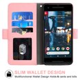 thumbnail image 2 of Compatible avec Google Pixel 2 Étui Portefeuille en Cuir à Rabat Porte-Cartes Support Accessoires pour Cellulaire Porte-Monnaie Fente pour Pièce d'Identité de Crédit Étuis de Téléphone pour Pixel1 Femmes Hommes Rose, 2 of 5