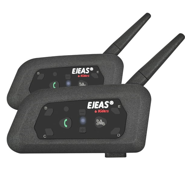 EJEAS V6 Pro intercomunicador Bluetooth para cascos de moto EJEAS Negro-2 PCS