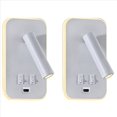 thumbnail image 1 of 2X Luz de Pared Luz de Fondo Carga USB RotacióN de 330 Grados LáMpara de Pared Ajustable LáMpara de Lectura de Estudio de Cabecera LáMpara, 1 of 3