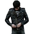thumbnail image 1 of Spring Men's Long Sleeves Cable-stayed Zipper Leather Solid Color PU Coat, 1 of 5