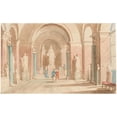 thumbnail image 3 of Johann Nepomuk Ender 14x11 Black Modern Framed Museum Art Print Titled - Ancient Hall in the Louvre Zu Paris (1826), 3 of 5