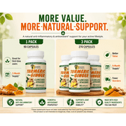 Sunshine Naturals Turmeric Curcumin with Ginger Dietary Supplements, 270 Capsules, Healthy Digestion and Immune Support, 3 Pack