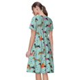 thumbnail image 2 of Bixox Robe d'Été à Manches Courtes pour Femmes Robe Ample Longueur Genou avec Poches-Noël Teckel, 2 of 7