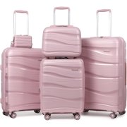 Melalenia Luggage Sets 3 Piece Expandable Suitcase Set, PP Hardshell Suitcase with Spinner Wheels,Lightweight Carry On Luggage with TSA Lock for Women