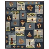 SAFAVIEH Chelsea Dawson Sea Lovers Wool Area Rug, Blue, 1'8" x 2'6"