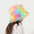 thumbnail image 4 of Fuzzy Multicolor Fisherman Cap - Women‘s Cute Plush Hat, 4 of 5