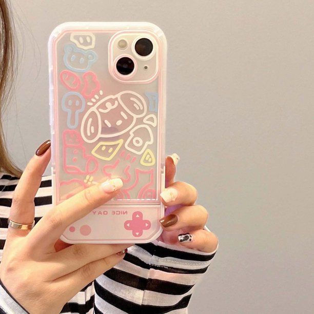 Phone Case For iPhone 14 Pro Max 11 13 12 Xs X Xr 7 8 Plus Se 2022 2020 Cover Colorful Cartoon Flower Wit Invisible Stand Holder xuanjing unisex