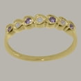 thumbnail image 3 of LBG British Made 18k Yellow Gold Natural Opal & Amethyst Womens Promise Ring - 33 size options - Size 7.75, 3 of 9
