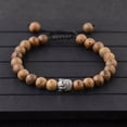 thumbnail image 4 of RSAMD Lava Stone Lion Owl Skull Helmet Plated Beads Braided Macrame Men Bracelets Gift-040-3, 4 of 4