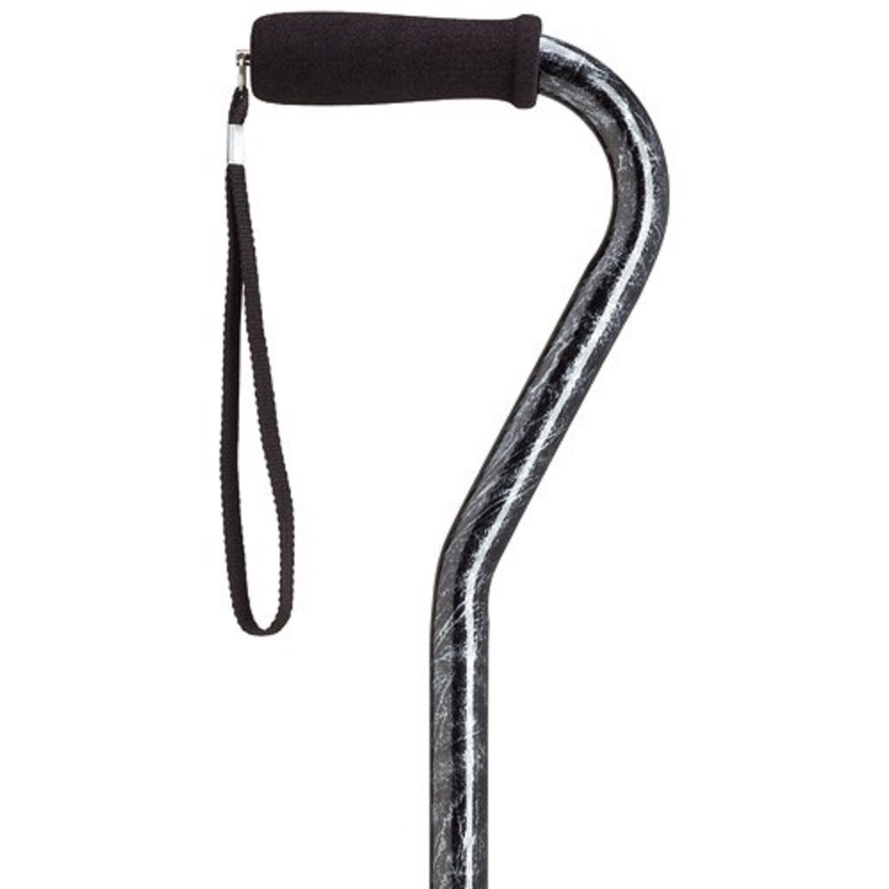 Harvy Canes Fashion Prints in Offset Walking Cane 30"39" Black