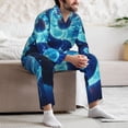 thumbnail image 7 of Cauagu Blue Yin And Yang Print Men's Long-Sleeve Pajama Set,Soft Button-Front 2Pjs for Men Long Sleeve Men’s Sleepwear-, 7 of 7