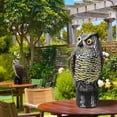 thumbnail image 6 of Moclever Solar Powered Lifelike PE Owl Decoy with Flashing Eye Hoot Sound Infrared Sensor 16.14in Scarecrow Bird Squirrel Pest Bird Deterrent Outdoor Garden Yard Protector, 6 of 8