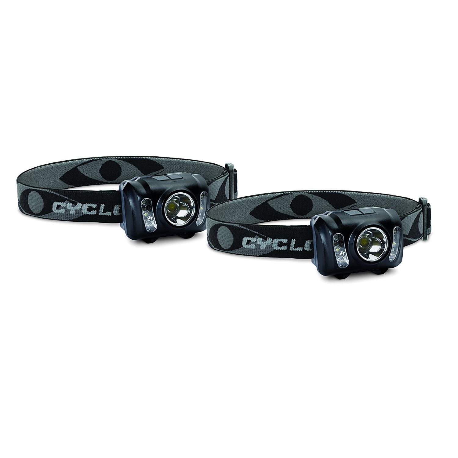CYCLOPS 210 Lumen Headlamp | Tactical Durable Lightweight Compact Adjustable Stretch Headband Bright 3 Color LED Headlight | AAA Batteries Included | Pack of 2