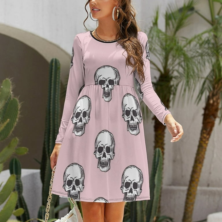 Long sleeve swing dress with pockets 2025