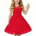 thumbnail image 1 of Zpanxa Chemises d'Été pour Filles Robe en Maille à Manches Courtes Enfants Taille Haute Ligne A Robe Décontractée pour Filles avec Polyester Spandex 7 Ans, 1 of 6