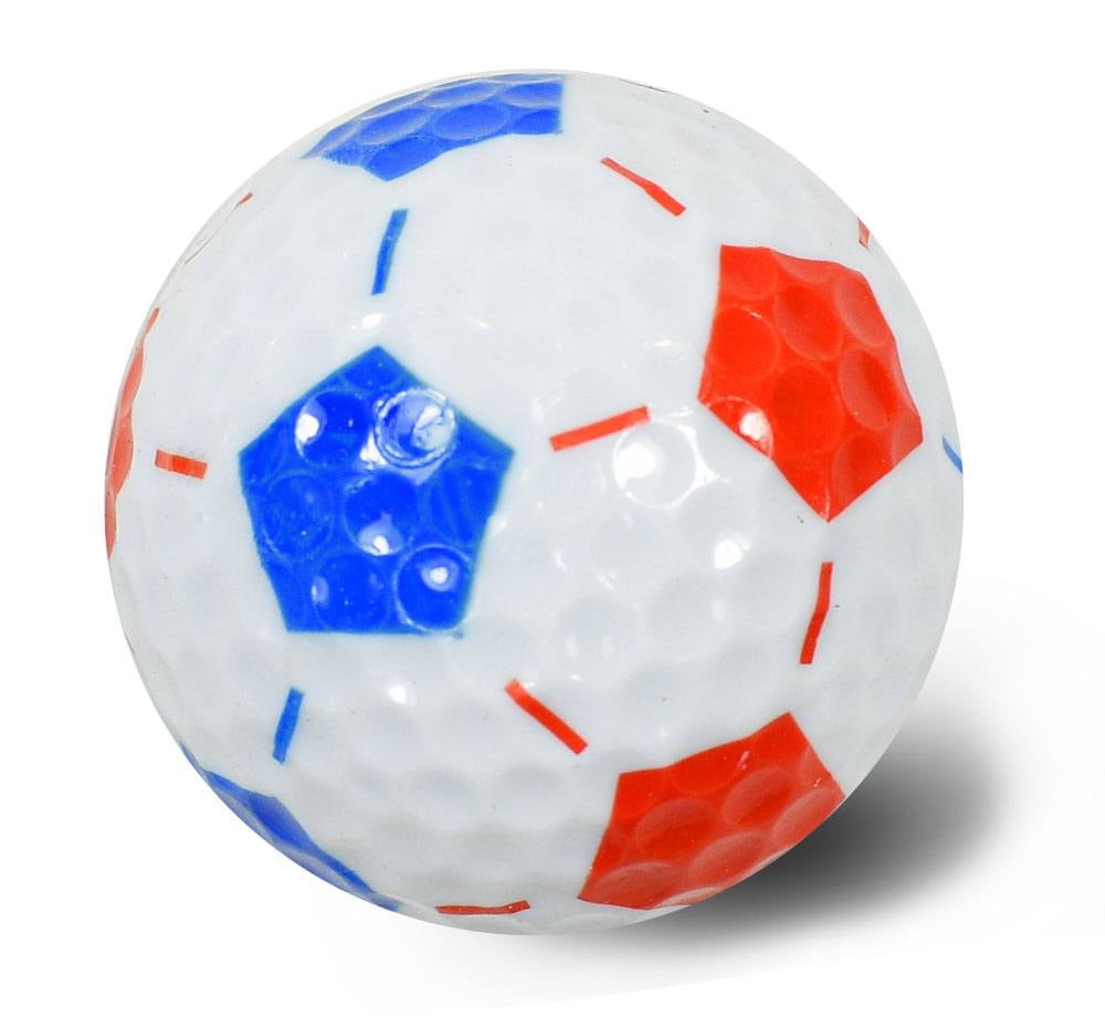 NITRO NOVELTY GOLF BALLS SOCCER WHITE/RED
