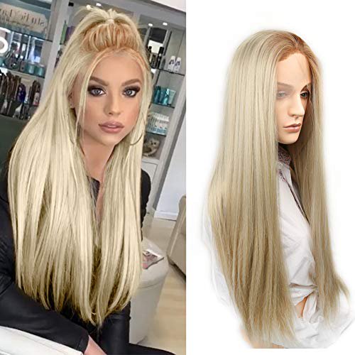 Lady Miranda 28 Inches Ombre Blonde Lace Front Wigs 2 Tone Color