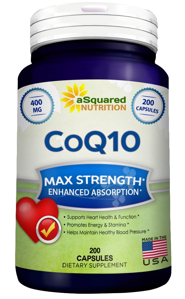 aSquared Nutrition CoQ10 (400mg Max Strength, 200 Capsules) High