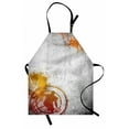 thumbnail image 1 of Basketball Apron Basketball Streetball and Paint Stains Image on Concrete Wall Rustic Print, Unisex Kitchen Bib Apron with Adjustable Neck for Cooking Baking Gardening, Charcoal Orange, by Ambesonne, 1 of 3