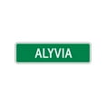 thumbnail image 1 of Alyvia Girls Name Letter Printed Label Indoor Outdoor Kids Bedroom Wall Plaque Decoration Aluminum Metal Sign 4"x18", 1 of 1