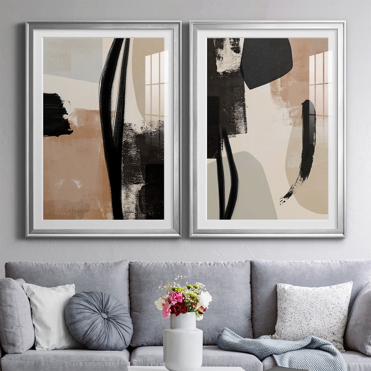 Wexford Home Selective Arrangement I Premium Framed Print, 30.5" x 42.5" - Ready to Hang, Silver (Set of 2)