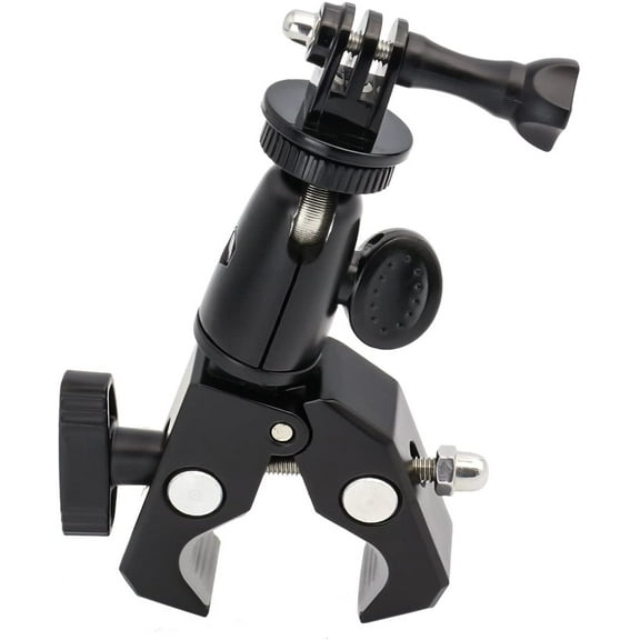 woleyi Bicycle Handlebar Camera Mount Heavy Duty Aluminum 360 Degree Rotation Camera Clamp Mount Holder For Gopro Hero9 8 7 6 5 4 3 2 1